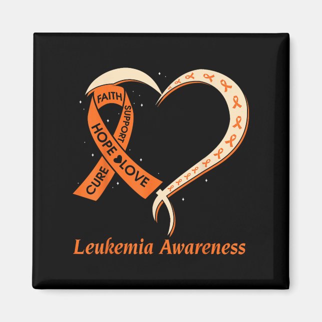 Liebe Hope Support Leukämie Krebsbewusstsein Orang Magnet (Vorne)