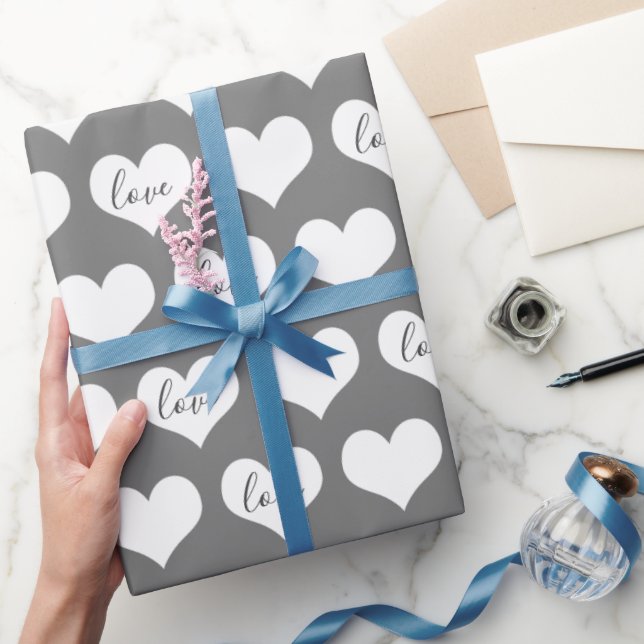Liebe Hört auf Grau Geschenkpapier (Schenken)