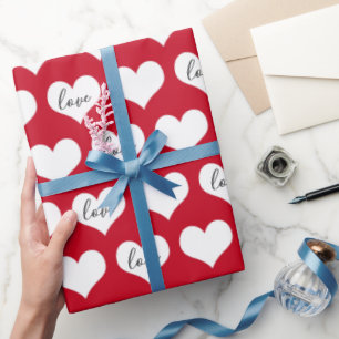 Liebe Hört auf Rot Geschenkpapier