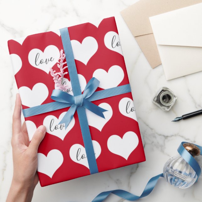 Liebe Hört auf Rot Geschenkpapier (Schenken)