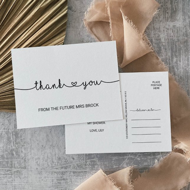 Liebe hört Einfaches Brautparty Hochzeit Vielen Da Postkarte (Von Creator hochgeladen)