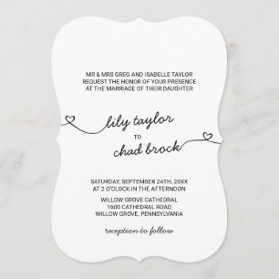 Liebe hört feierliche Hochzeit Einladung