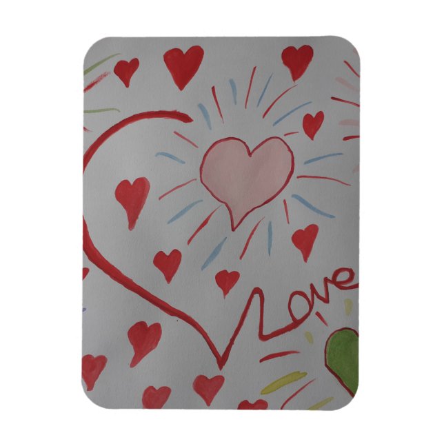Liebe Hört flexibles Foto Magnet (Vertikal)