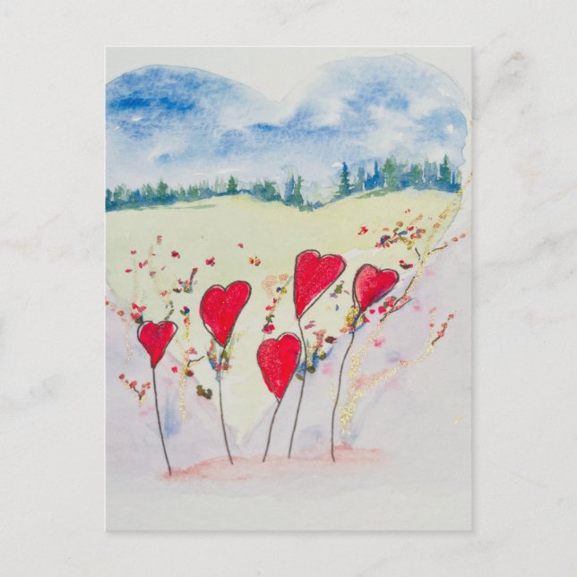 Liebe hört für immer postkarte (Vorderseite)