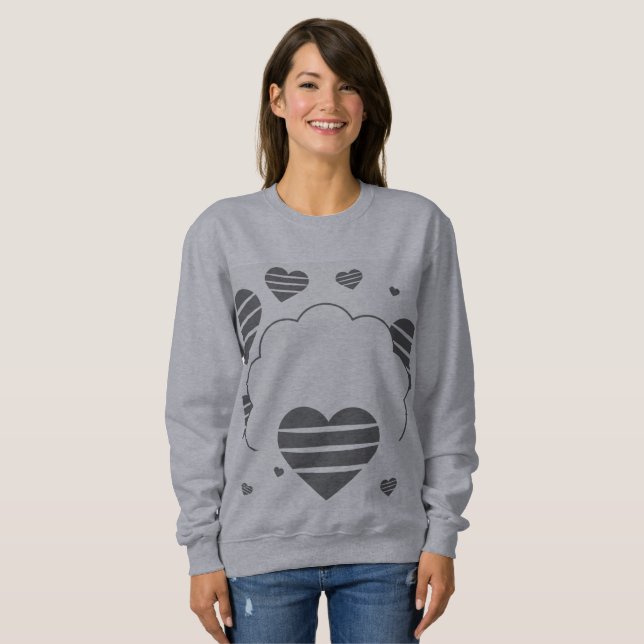 Liebe Hört Gray Women's Basic Sweatshirt (Vorne ganz)