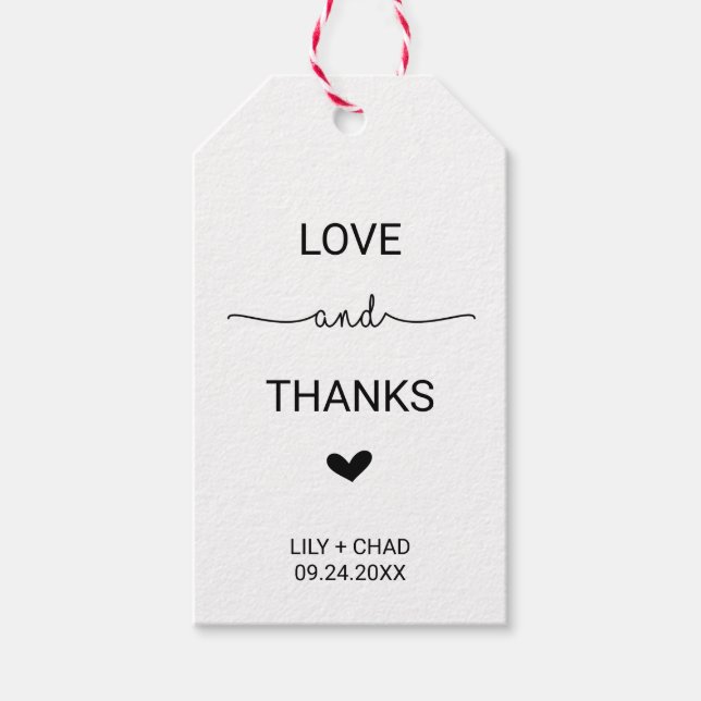 Liebe hört Liebe und danke Geschenkanhänger (Vorderseite)