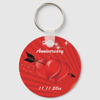 Liebe hört mit Arrow-Hochzeitstag Schlüsselanhänger
