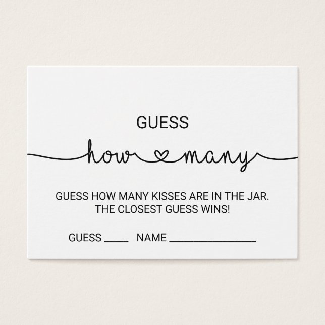 Liebe hört Ratschläge wie viele Kisses Game Cards (Vorderseite)