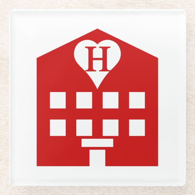 Liebe Hotel Japanese Emoji Glasuntersetzer (Vorderseite)