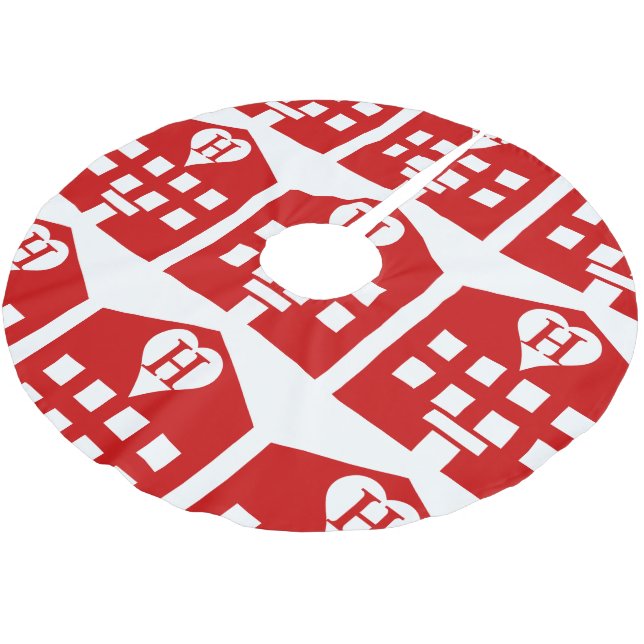 Liebe Hotel Japanese Emoji Polyester Weihnachtsbaumdecke (Schrägansicht)