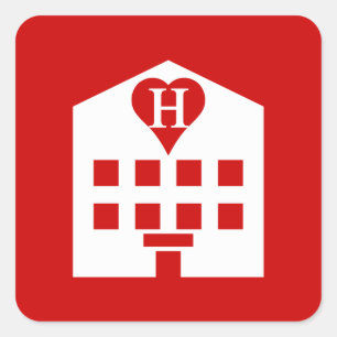 Liebe Hotel Japanese Emoji Quadratischer Aufkleber
