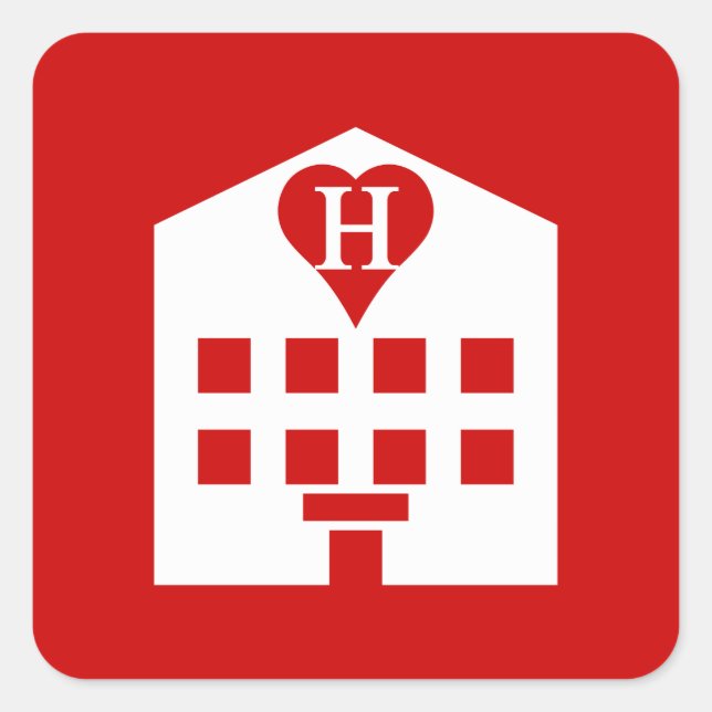 Liebe Hotel Japanese Emoji Quadratischer Aufkleber (Vorderseite)