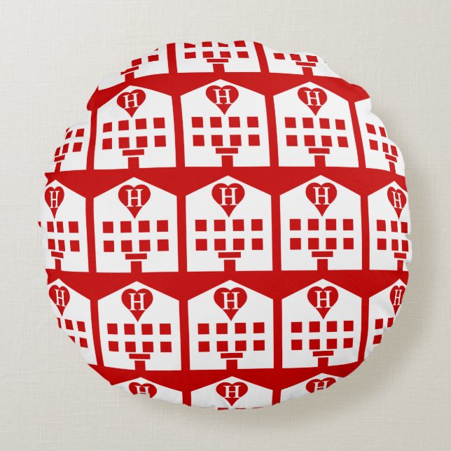 Liebe Hotel Japanese Emoji Rundes Kissen (Vorderseite)