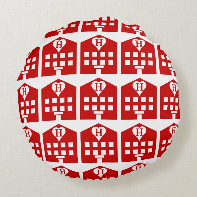 Liebe Hotel Japanese Emoji Rundes Kissen (Rückseite)