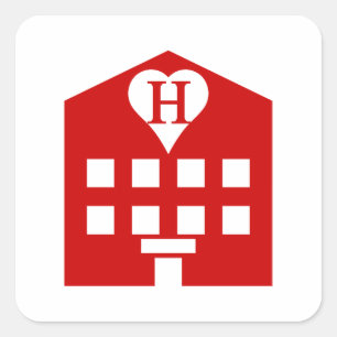 Liebe Hotel Japanisch Emoji Quadratischer Aufkleber