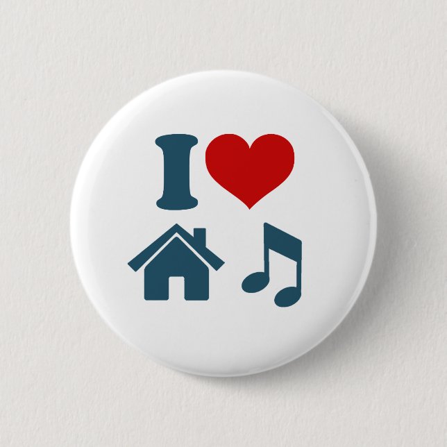 Liebe House Music Button (weiß) (Vorderseite)