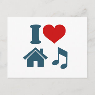 Liebe House Music Postkarte