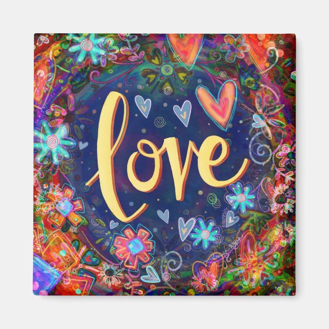 Liebe Hübsch Hearts Floral ONE WORD Inspirivity Magnet (Vorne)