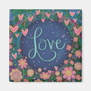 Liebe Hübsches Blumenherz Trendy Inspiration Niedl Magnet