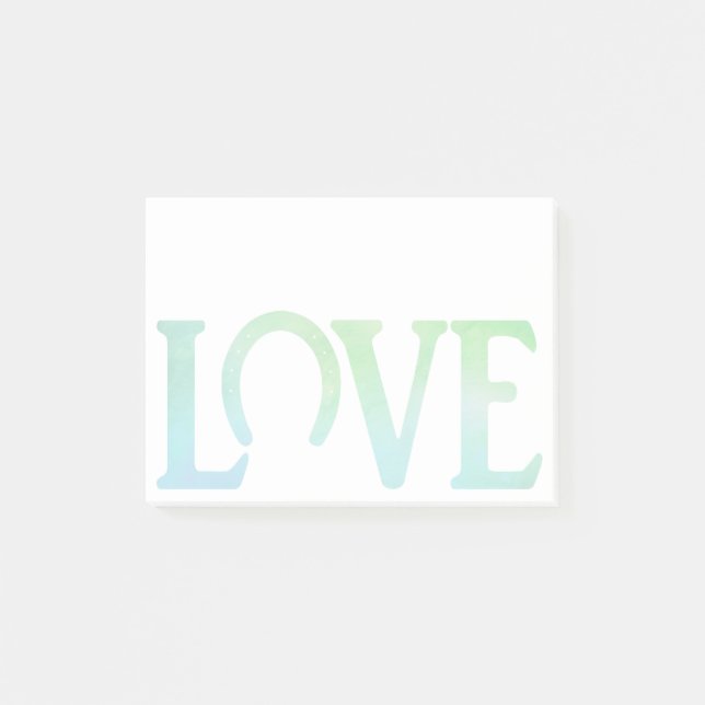 Liebe Huf Grün Post-it Klebezettel (Vorderseite)