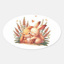 Liebe Hug Ovaler Aufkleber