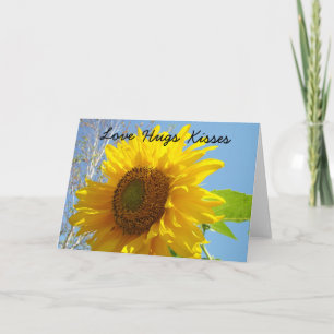 Liebe Hugs Kisses Cards Gelber Sonnenblumengarten Feiertagskarte