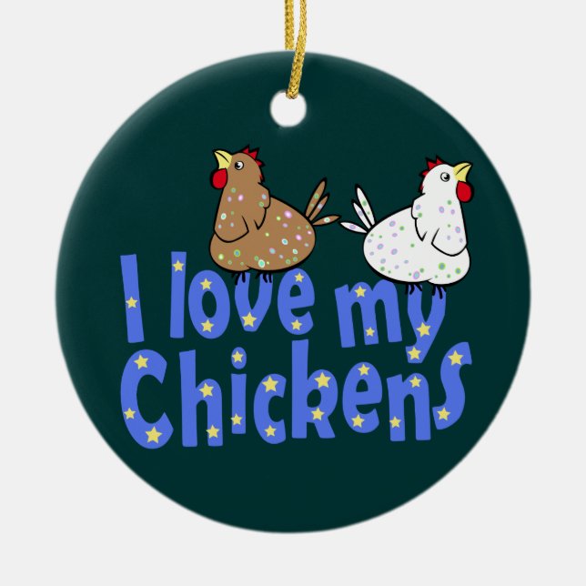 Liebe-Huhn-Verzierung Keramik Ornament (Vorne)
