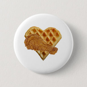 liebe Hühnchen-Waffeln Button