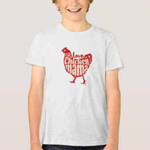 Liebe Hühner-Mama T-Shirt – Rustikaler Farmstil De Tri-Blend Shirt