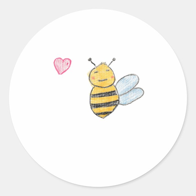 Liebe Hummel Runder Aufkleber (Vorderseite)