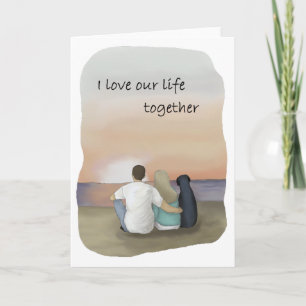 Liebe Hund Grußkarte; Schwarz Labrador Karte