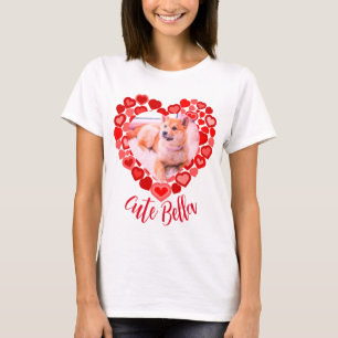 Liebe Hund Katzenherz Foto T-Shirt