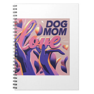 Liebe Hund Mum Pink Lila Notizblock