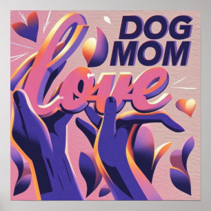 Liebe Hund Mum Pink Lila Poster