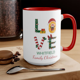 LIEBE Hund Personalisiert Weihnachtsfamilie Tasse