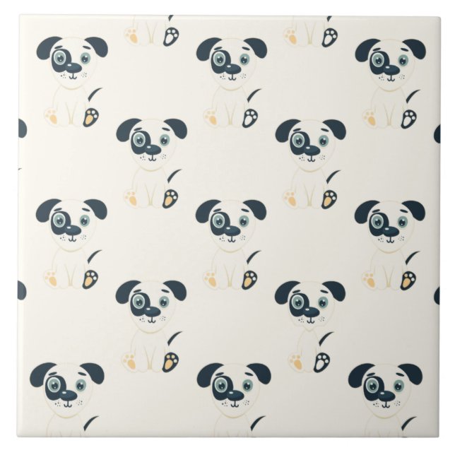 Liebe Hunde Art Keramik Tile Fliese (Vorderseite)