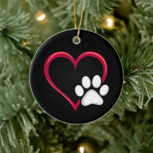 Liebe Hunde Paw Valentinstag Hund Lover Keramik Ornament