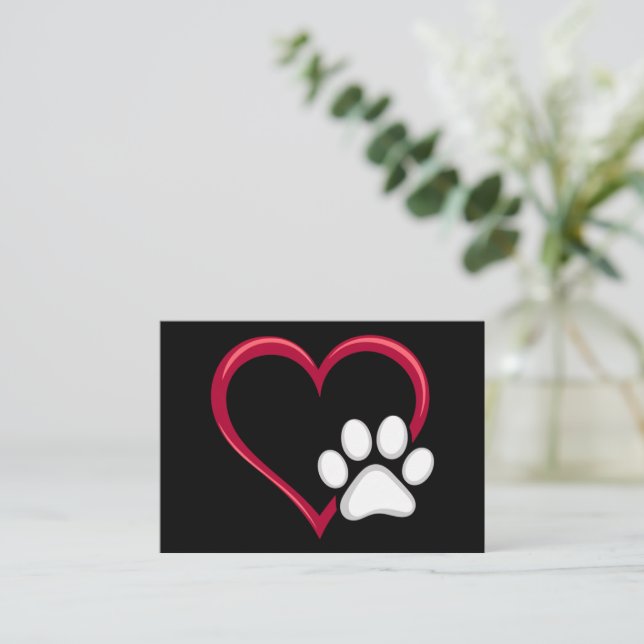 Liebe Hunde Paw Valentinstag Hund Lover Mitteilungskarte (Stehend Vorderseite)