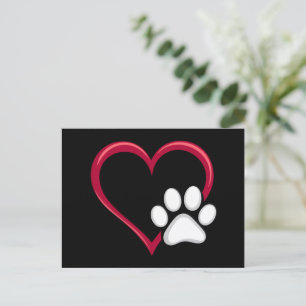Liebe Hunde Paw Valentinstag Hund Lover Postkarte