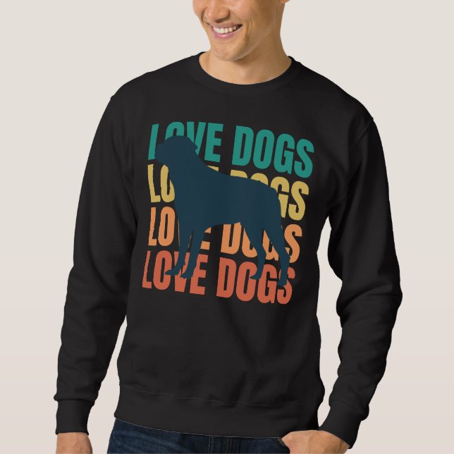 Liebe Hunde Retro Rottweiler Eigentümer Lover Sweatshirt (Vorderseite)