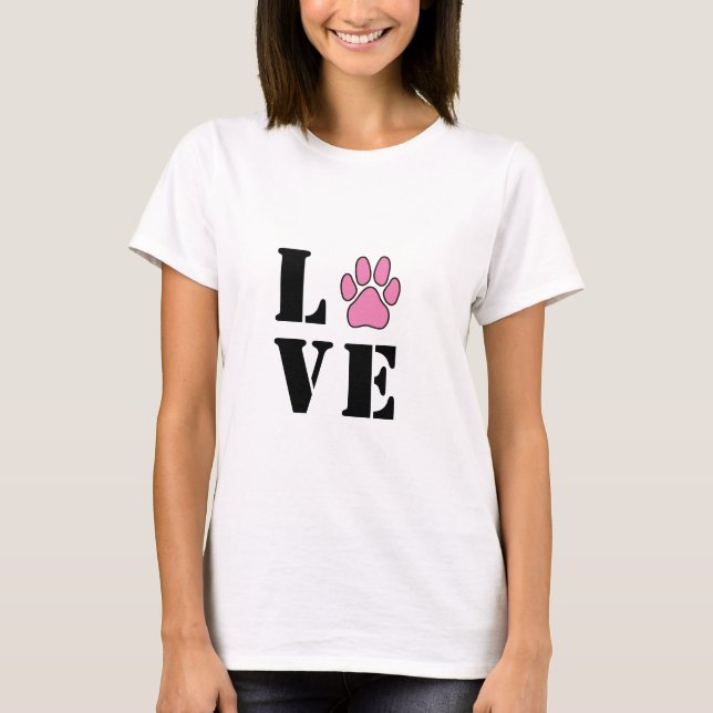 Liebe-Hundeschlitten Pfoten Frauen-Basic-T - Shirt (Vorderseite)