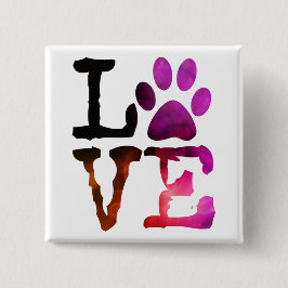 Liebe, Hundetatzen-Druck-Knopf Button