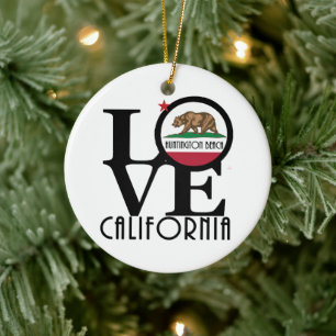LIEBE Huntington Beach Keramik Ornament