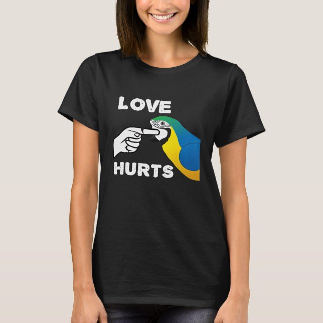 Liebe Hurt Blue and Gold Macaw Parrot Premium T-Sh T-Shirt (Vorderseite)