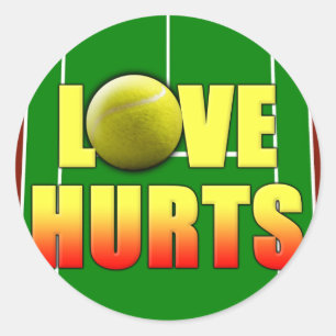Liebe Hurt, Funny Tennis Runder Aufkleber