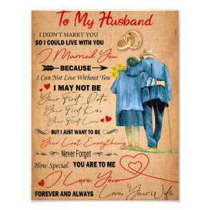 Liebe Husband   Brief an mein Ehemann I Liebe You Fotodruck