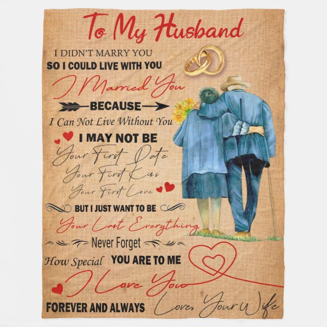 Liebe Husband | Brief an meinen Mann I Liebe Sie Fleecedecke (Vorderseite)