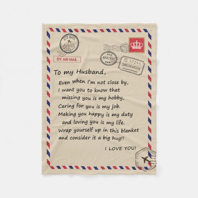 Liebe Husband | Brief an meinen Mann I Liebe Sie Fleecedecke (Vorderseite)