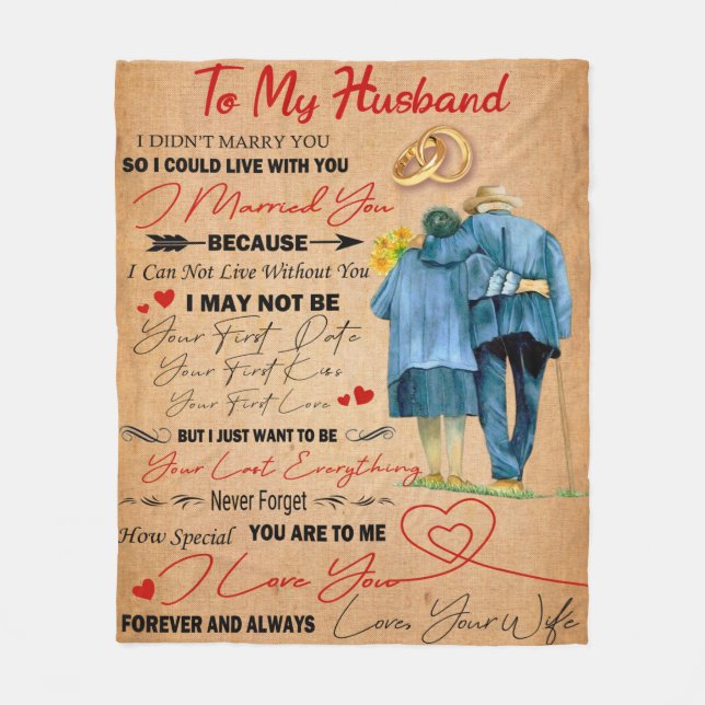 Liebe Husband | Brief an meinen Mann I Liebe Sie Fleecedecke (Vorderseite)