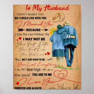 Liebe Husband   Brief an meinen Mann I Liebe Sie Poster